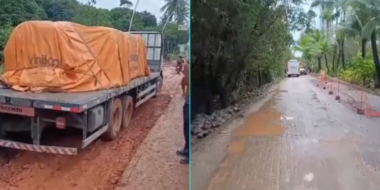 A PE-009 continua com velhos problemas causando impacto ao turismo em Muro Alto.