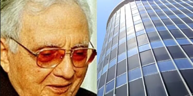 Fundador do grupo, João Campos (à esq.) e a sede do Cimentos Nassau (à dir) situada no Recife