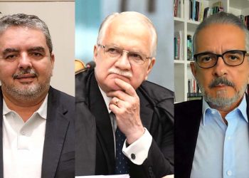 Ricardo Antunes, Edson Fachin e Antônio Lavareda (esq. para dir.)