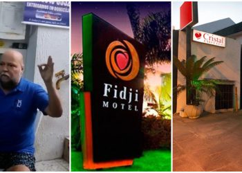 Revoltados, funcionários se juntaram e aproveitaram a presença do patrão, Marcos Queiroz, dono dos motéis Fidji, Goa e Cristal