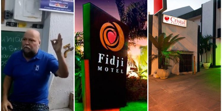 Revoltados, funcionários se juntaram e aproveitaram a presença do patrão, Marcos Queiroz, dono dos motéis Fidji, Goa e Cristal