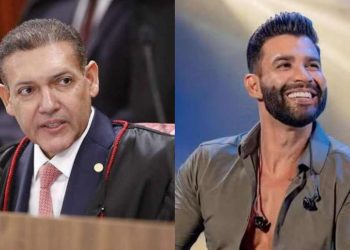 O ministro do STF Kassio Nunes e o cantor de sertanejo Gusttavo Lima.