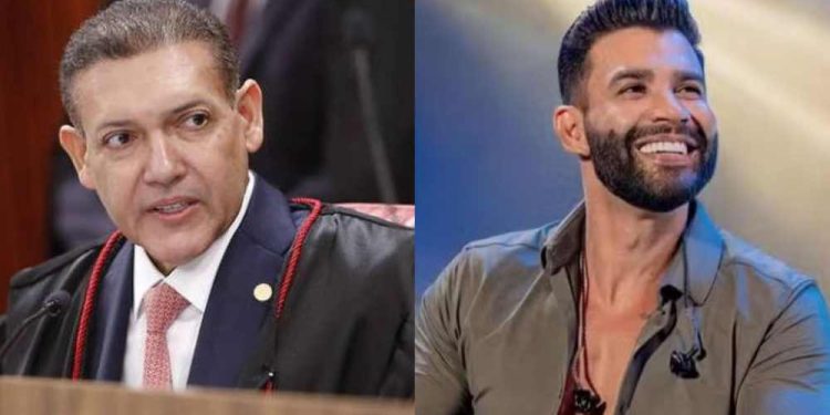 O ministro do STF Kassio Nunes e o cantor de sertanejo Gusttavo Lima.