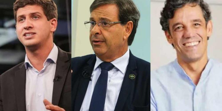 Os candidatos à prefeitura do Recife, João Campos, Gilson Machado e Daniel Coelho.