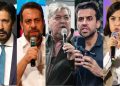 Ricardo Nunes, Guilherme Boulos, José Datena, Pablo Marçal e Tabata Amaral (Da esq. para dir.)