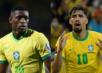 Os jogadores Luiz Henrique e Lucas Paquetá
