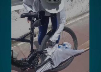 Propaganda eleitoral ameaça segurança dos ciclistas pelas ruas do Recife.