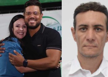 Da esquerda para direita, Prefeita Márcia Conrado (PT) e Gin Oliveira (PSD) e o candidato Odair Fiscal do Povo, que teria recebido proposta de suborno.