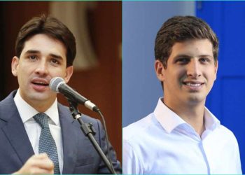 O ministro Silvio Costa Filho (Republicanos) e o prefeito João Campos (PSB)