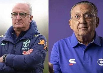 O técnico Dorival Jr. e o narrador Galvão Bueno (Da esq. para dir.)