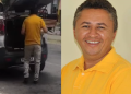 No vídeo, o vereador José Ivan aparece tranquilamente colocando os remédios dentro o porta-malas o carro.