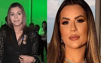 Da direita para a esquerda:  Juíza Andréa Calado da Cruz e a influenciadora Deolane Bezerra.