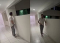 Imagens do momento em que  Igor José Diniz é flagrado cometendo o ato criminoso.