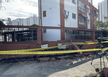 Vistoria apontou desabamento de fossa coletiva e um afundamento de um terreno próximo