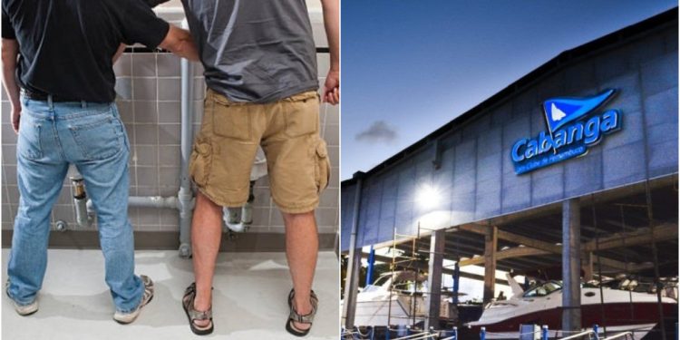 Dois empresários, casados, foram flagrados aos beijos e agarração, também num dos banheiros do clube, chocando a elite frequentadora do Cabanga (Foto Ilustrativa)