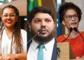 Elaine Cristina (PSOL), Ebinho Florêncio (REDE) e Jô Cavalcanti (PSOL)