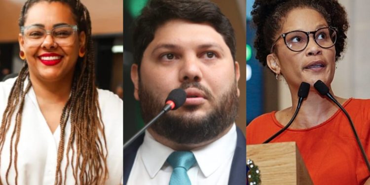 Elaine Cristina (PSOL), Ebinho Florêncio (REDE) e Jô Cavalcanti (PSOL)