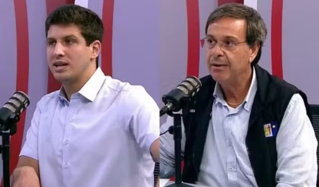 João Campos (à esq.) segue isolado na liderança, atrás vem Gilson Machado (à dir.) com 10%