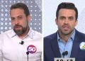 Pablo Marçal (à dir.) apresentou um laudo falso do candidato do PSOL, Guilherme Boulos (à esq.)