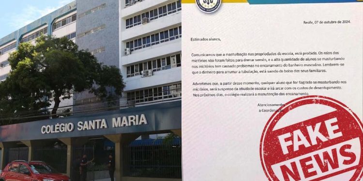 Colégio Santa Maria é alvo de brincadeira de mau gosto com comunicado fictício