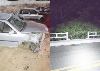 Bêbado, motorista derrubou mureta de uma ponte