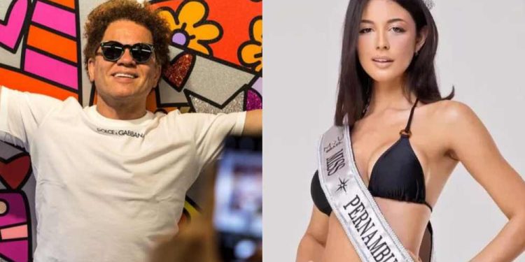 O artista plástico pernambucano Romero Britto e a miss Brasil Luana Cavalcante