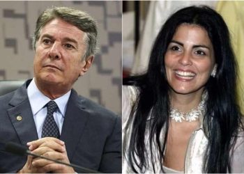 Fernando Collor e Thereza Collor juntos em campanha eleitoral.