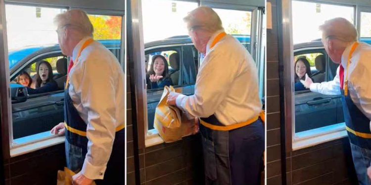 Trump frita batatas em evento de campanha em McDonald's na Pensilvânia