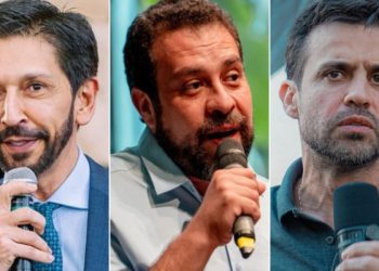 Os candidatos à Prefeitura de São Paulo Nunes, Boulos e Marçal estão em empate técnico