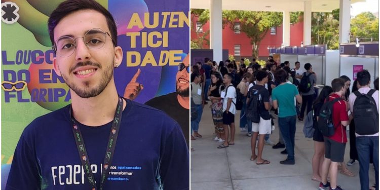 O estudante de Economia Giovanni Rattacaso Neto, 20, (à esq.), marcou presença no último dia do evento