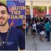 O estudante de Economia Giovanni Rattacaso Neto, 20, (à esq.), marcou presença no último dia do evento