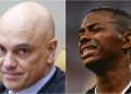 Ministro Alexandre de Moraes (à esq.) e o ex-jogador Robinho (à dir)