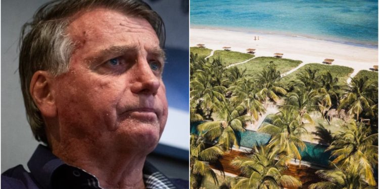 Bolsonaro ficou na pousada de seu ex-ministro, Gilson Machado, em São Miguel dos Milagres-AL