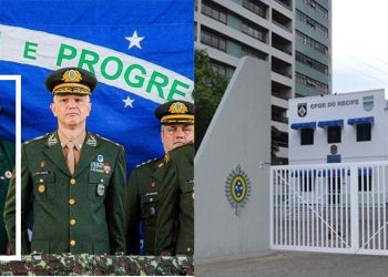 Tenente Hildernardo (no destaque) ao lado do General Duarte, Chefe do Estado Maior do Comando Militar do Nordeste