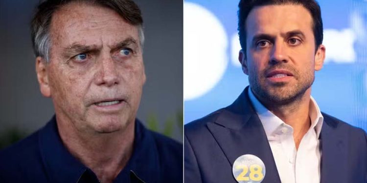O ex-presidente Jair Bolsonaro (PL) e o coach Pablo Marçal (PRTB)