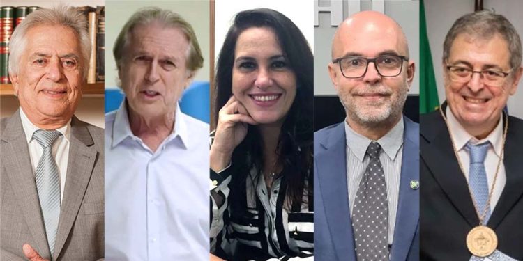Célio Avelino, Luciano Bivar, Daniela Rorato, Luiz Carlos Belém e Jacques Ribemboim | E. p/ D.
