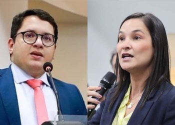 Conselheiro Dhiego de Lavôr e a candidata Ingrid Zanella