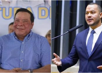 Prefeito de Coari-AM, Adail Pinheiro (à esq.) ; deputado federal pelo Amazonas, Adail Filho (à dir.)