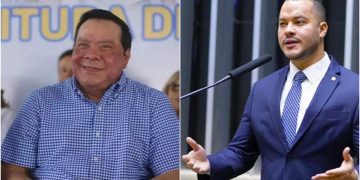 Prefeito de Coari-AM, Adail Pinheiro (à esq.) ; deputado federal pelo Amazonas, Adail Filho (à dir.)