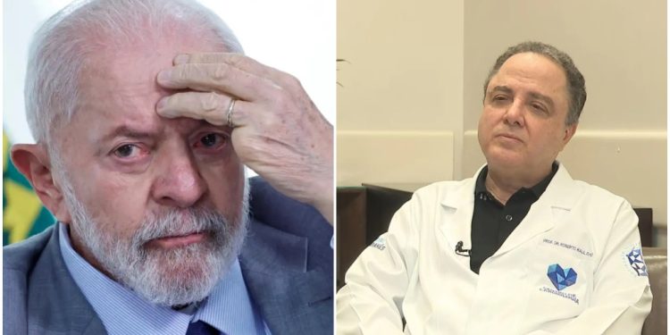 Presidente Luiz Inácio Lula da Silva (à esq.); médico Roberto Kalil Filho (à dir)