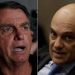 Ex-presidente Jair Messias Bolsonaro (à esq.); Alexandre de Moraes, ministro do STF (à dir.)