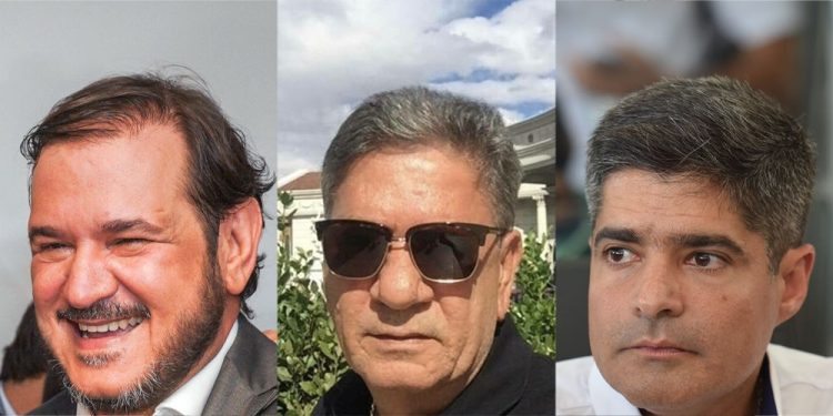 Antonio Rueda, Marcos Moura e ACM Neto (esq. para a dir.)