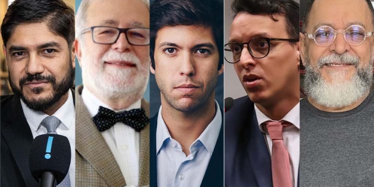 Wilson Lima, George Vidor, Caio Coppolla, Lucas Mourão e Chico Cavalcante (Da esq. para dir.)