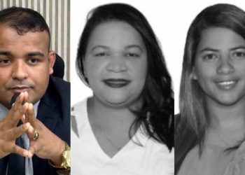 O vereador reeleito Nicholas Alves, Luciene Silva e Rafaela Silva