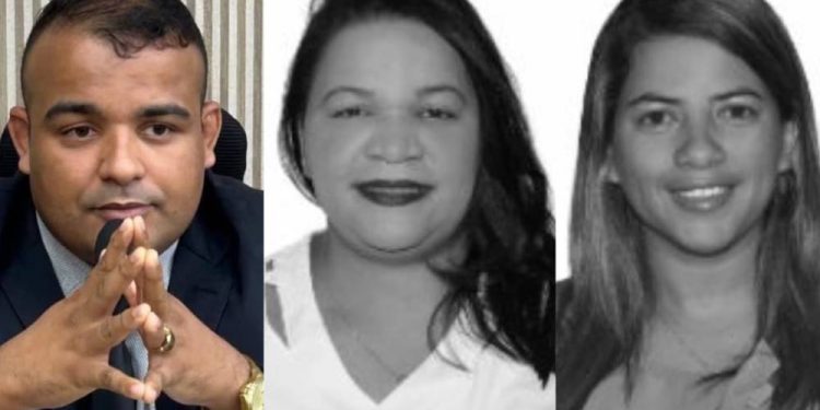O vereador reeleito Nicholas Alves, Luciene Silva e Rafaela Silva