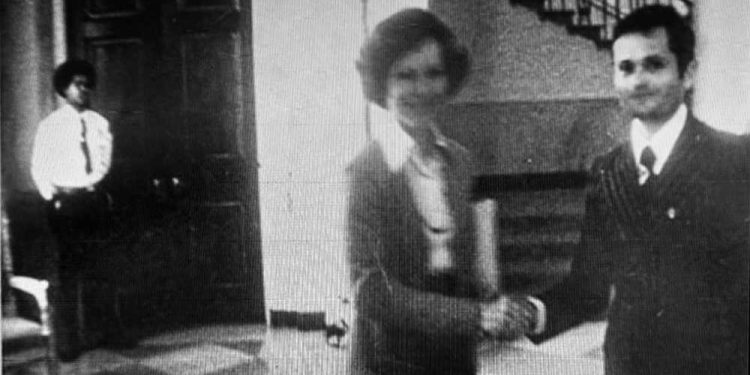 Ex-primeira-dama Rosalynn Carter recebeu jornalistas no Salão Oval