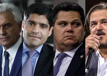 Ronaldo Caiado, ACM Neto, Davi Alcolumbre e Antônio Rueda (da esq. para dir.)