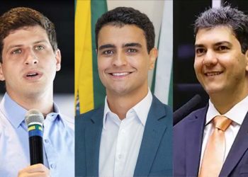 João Campos, João Henrique Caldas, e Eduardo Braide (Esq. para dir.)