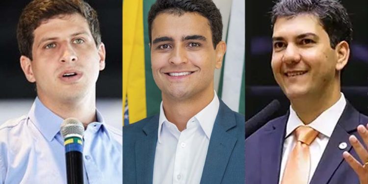 João Campos, João Henrique Caldas, e Eduardo Braide (Esq. para dir.)