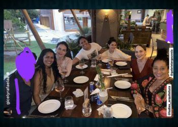 Lu e Grabriela participam de almoço festivo